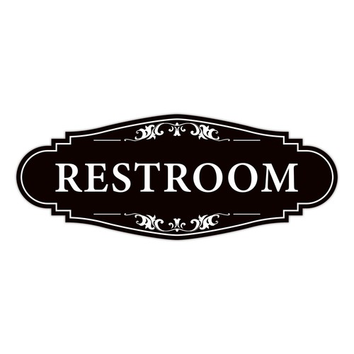 Restroom Sign for Business and Home,Self-adhesive Unisex Bathroom Sign Sticke...
