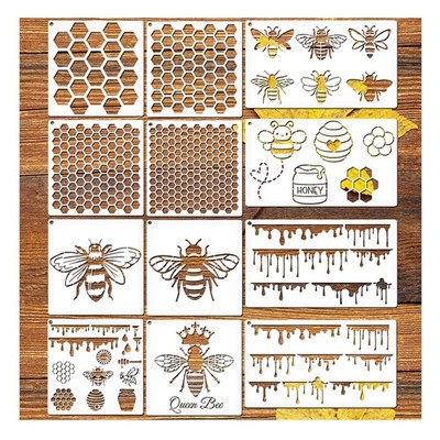 Bee Honeycomb Stencil Reusable Bee Stencils for Painting on Wood Signs Furnit...