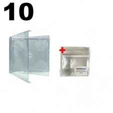 10 STANDARD Clear Smart Tray Double CD Jewel Case 100 OPP Plastic Wrap Bag