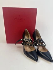 Valentino Garavani Rockstud Wrap Leather Ankle Strap Pump EU 35 / US 5