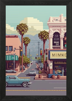 Rancho Cucamonga Pixel art Framed Wall Art Poster Canvas Print Picture