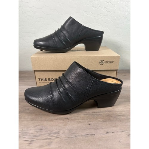 Collection by Clarks Emily Charm Heel Mule Sandal Black Women's Size 10 Wide NIB - Picture 2 of 8