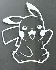 New Pikachu Pok mon Decal Sticker Vinyl Handmade Permanent WHITE Window 4  