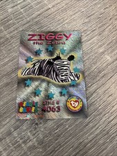 1999 TY Beanie Babies BBOC S3 WILD Teal Ziggy The Zebra FOIL Card Mint
