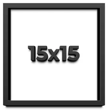 15x15 Shadow Box Frame Black | 1 inches Deep Real Wood Contemporary Shadowbox Di
