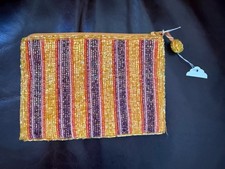 Vintage 1960's Retro Heavily Beaded Clutch Bag Purse Vibrant Colors Psychedelic