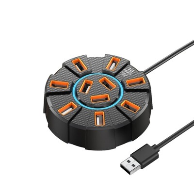 USB 2.0 Hub Data Transfer Expander with Light 120cm Cable USB Extension