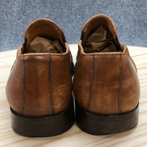 Mercanti Fiorentini Zapatos Para Hombres 8 M Mocasines Sin Cordones Cuero Marrón Hecho en Italia - Imagen 10 de 20