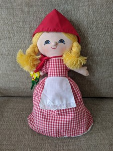 vintage little red riding hood topsy turvy doll