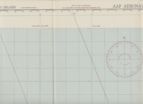 VTG Aeronautical Chart Curaçao Island WW2 1943 Restricted Map (707) Caribbean - Picture 3 of 3