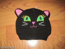 SO'DORABLE HALLOWEEN BLACK CAT KITTY KNIT HAT CAP BEANIE BABY 0-6 MO NWT