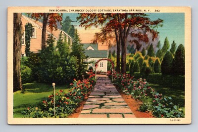 Gardens of  Inniscarra Chauncy Olcott Cottage Saratoga Springs New York Postcard