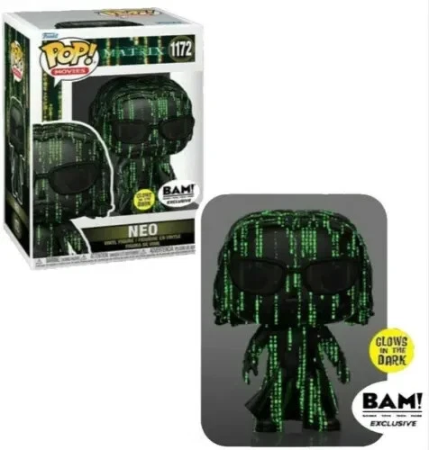 Funko POP! Movies The Matrix Neo 1172 Glow in the Dark BAM Exclusive-New