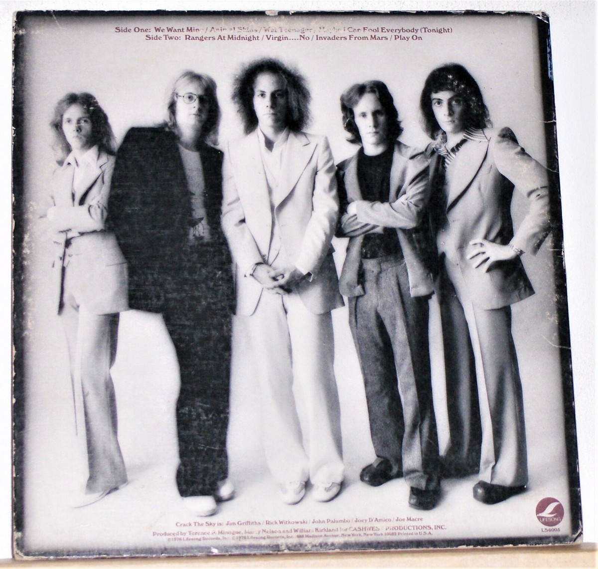 ⚠️LP Crack The Sky ‎- Animal Notes - 1976 LP Record Album - Vinyl