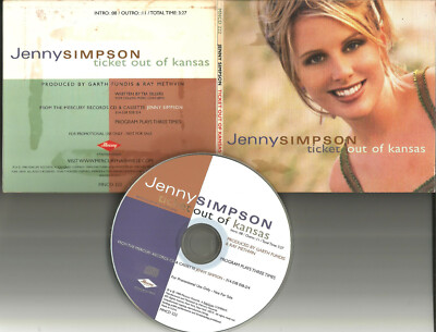 JENNY SIMPSON Ticket out of Kansas 1998 USA PROMO DJ CD single w/PRINTED LYRICS