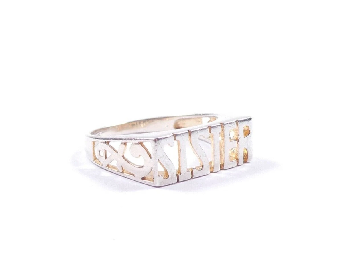 Sister Signet Ring Sterling Silver 2.3g eBay