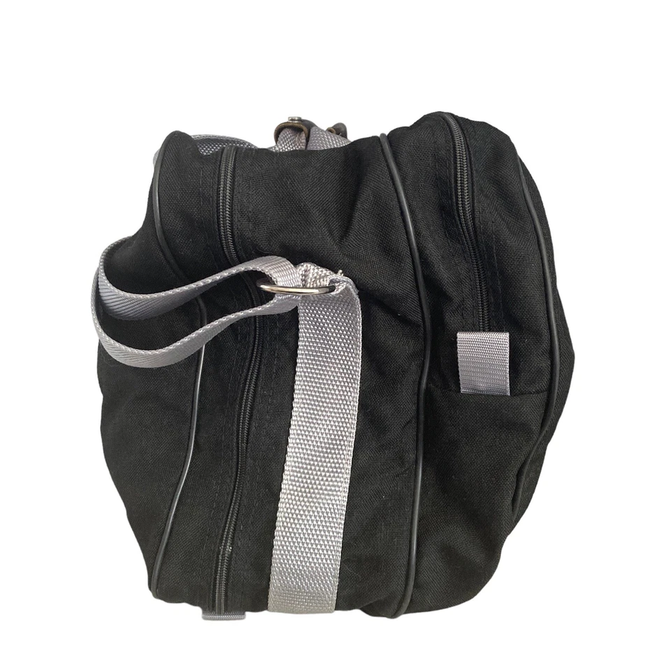 Bolso de Lona Vintage Anthalon Hanson 18x13x9 Negro Gris Correa de Hombro Hermanos Foto 2 de 4