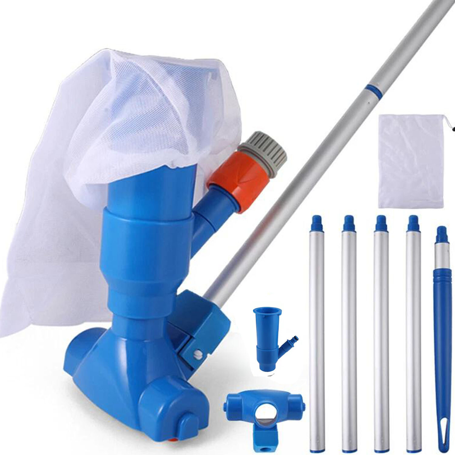 Handheld Vacuum Swimming Pool Cleaner 5Section Pole Ground Spa Pond Cleaner Kit