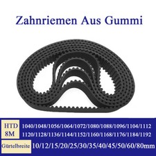 Zahnriemen Breite 10mm~80mm Gummi-Antriebsriemen 8mm Teilung HTD 8M 1040-1192mm