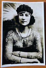 Bernard Kobel Traditional Tattoo Photo B&W Vintage Tattooed Woman Gibbons 2