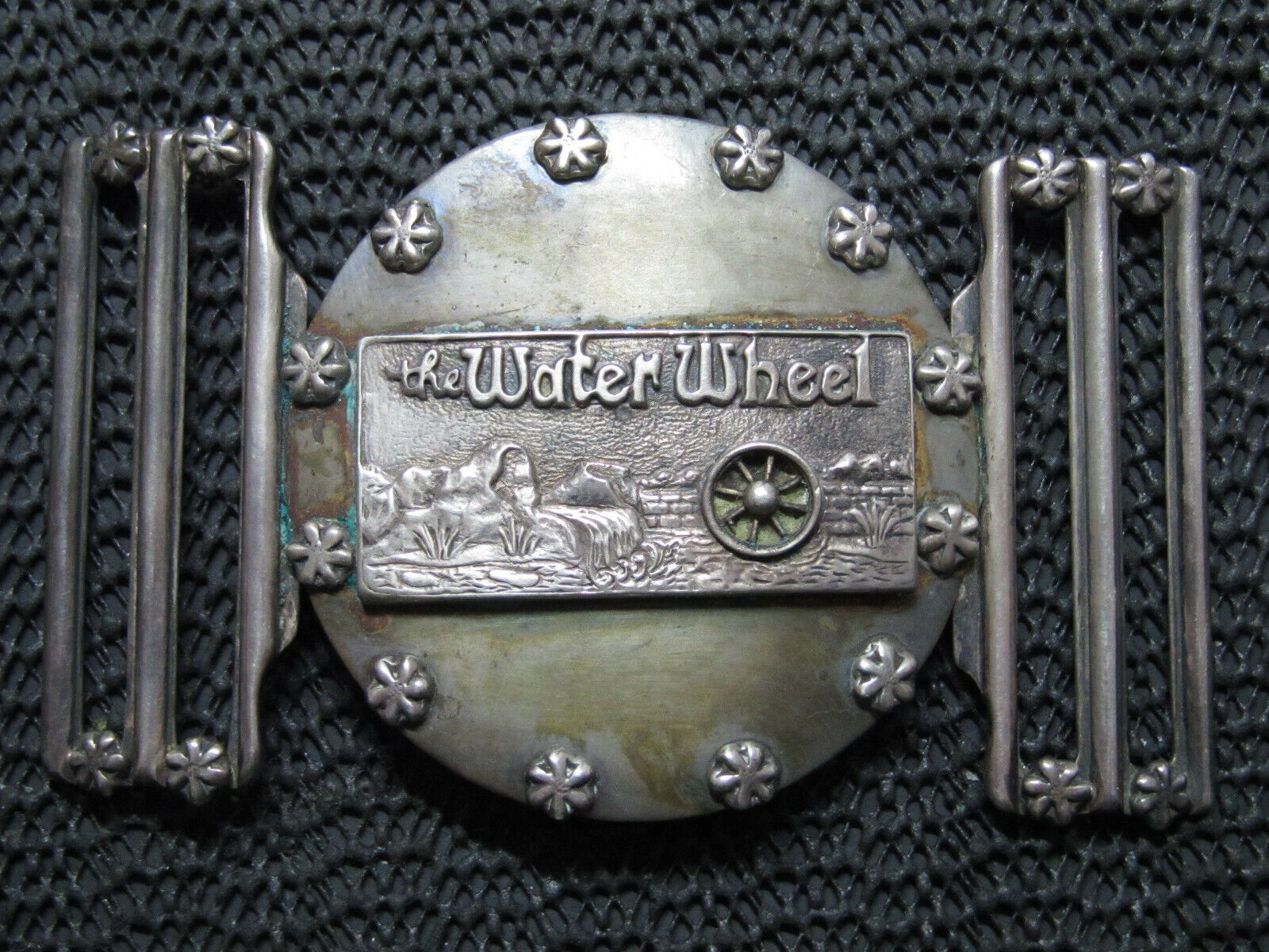 THER WATER WHEEL STERLING SILVER ACCENT BELT BUCK… - image 1