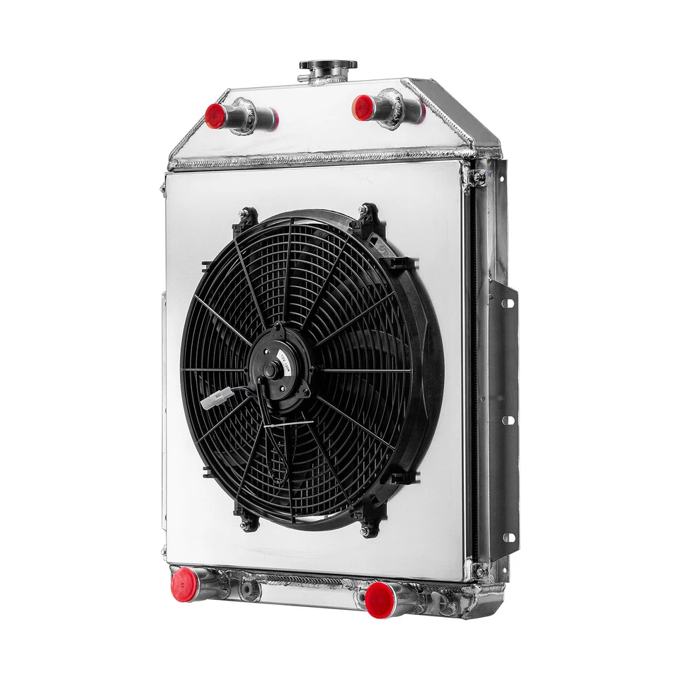 Ventilador de cubierta de radiador de aluminio de 3 filas para camioneta Ford F1 F2 F3 1948 1942-1952 V8 Foto 3 de 4