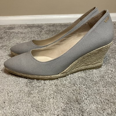 Viscata Barcelona Roses Canvas V Cut Espadrille Wedges Ash Gray Size 8.5B  Spain | eBay