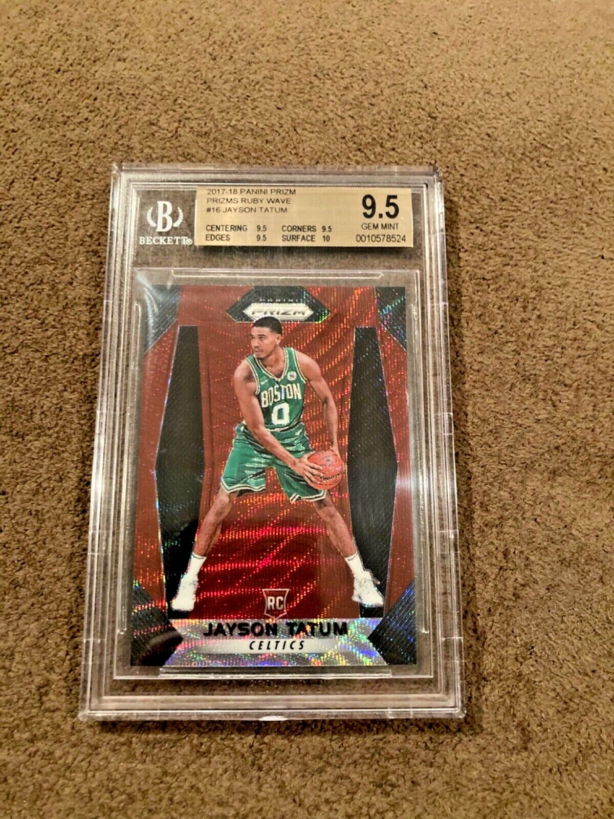 Jayson Tatum 2017-18 Prizm Rookie Ruby Wave BGS 9.5 True Gem Mint+ 💎