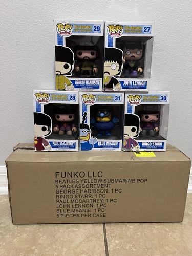 The Beatles Yellow Submarine Funko Pop Set Of 5 1st Ed Mailer Box John Paul
