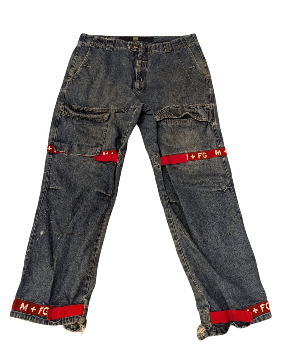 Vintage MARITHÉ FRANCOIS GIRBAUD Red Strap Streetwear Wide Vintage MARITHÉ FRANCOIS GIRBAUD Red Strap Streetwear Wide