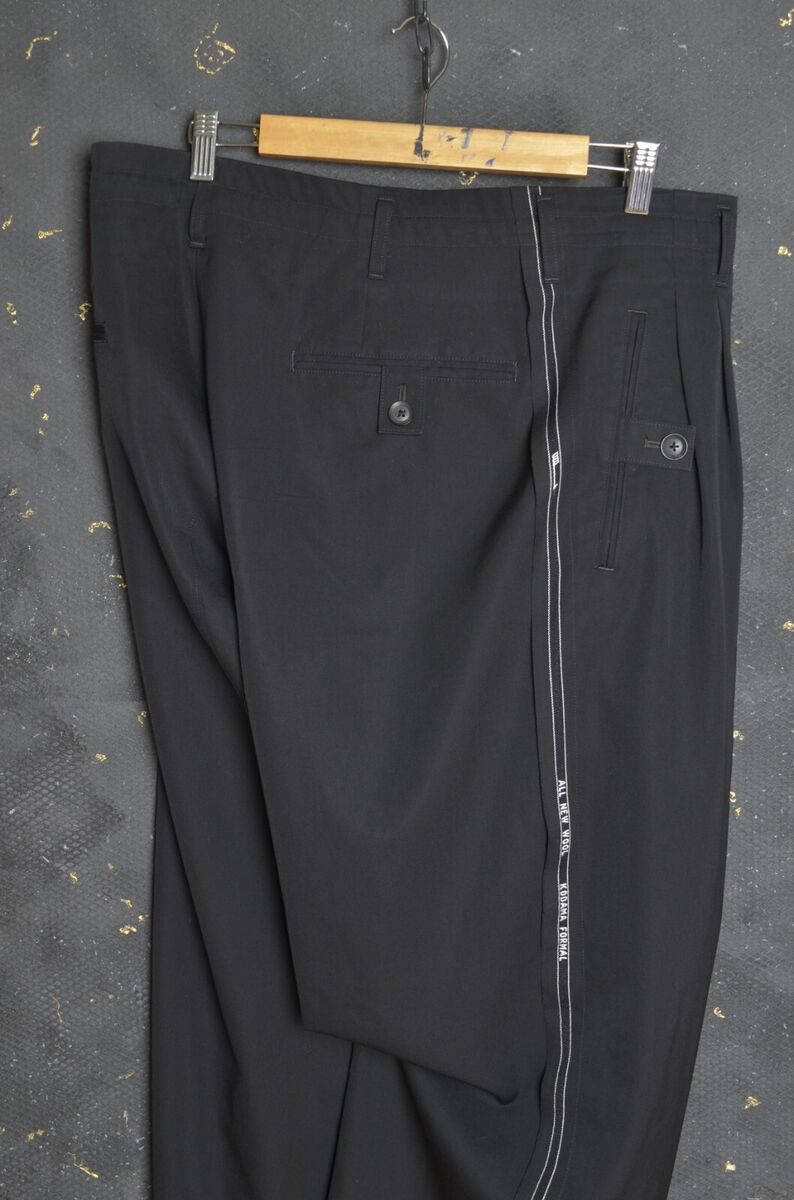 YOHJI YAMAMOTO POUR HOMME AW20 WOOL WIDE LEG KODAMA TROUSERS YOHJI YAMAMOTO POUR HOMME AW20 WOOL WIDE LEG KODAMA TROUSERS