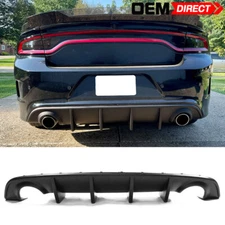 Fits 15-23 Dodge Charger SRT OE Factory Style Rear Diffuser Lip Matte Black PP
