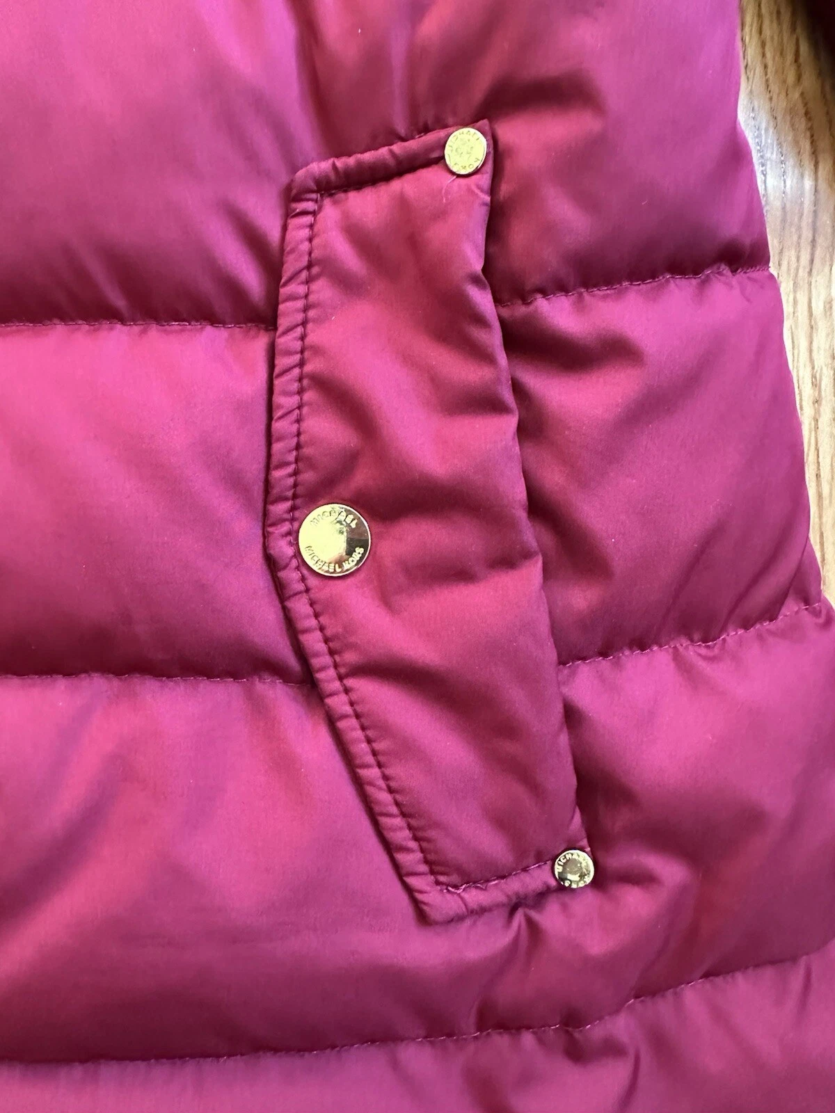 Cappotto Michael Kors donna S piumino imbottito parka cappotto pelliccia cappuccio rosso