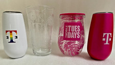 Lot of 2 for Each Variety T-Mobile Tumblers Mugs Cups Pink White Clear