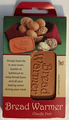 JBK Pottery Ceramic Tile Bread Bun Baking Warmer Chauffe Pain 5 x 3 Inch