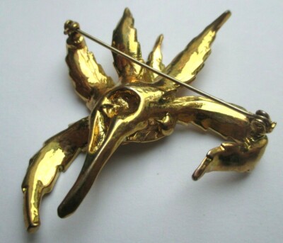 Broche Vintage Fleur Chardon Gravé Couleur Or - Modèle 3229 - État Impeccable