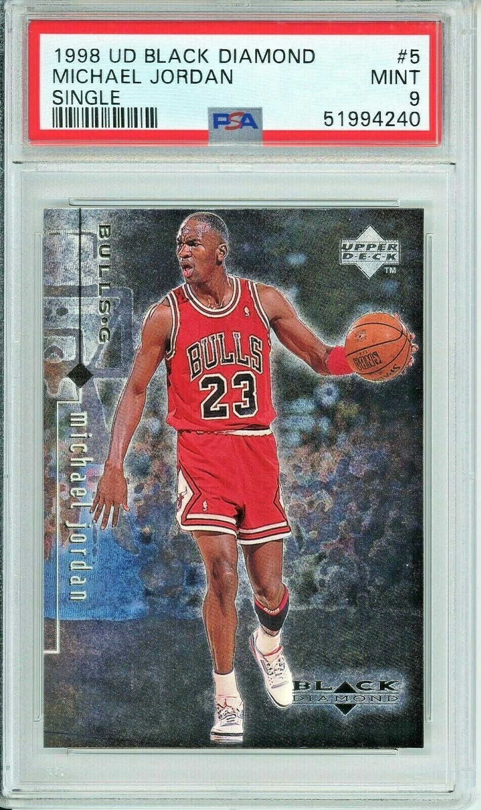 1998-99 Upper Deck Bulls Michael Jordan Black Diamond #5 PSA 9