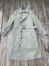 Vintage Sterlingwear of Boston Mens  Military All Weather Trench Coat Jacket 40R