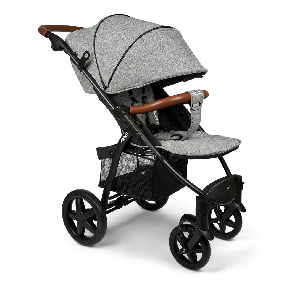 Pushchair Abenti Arezzo Pram Stroller Buggy Footmuff Rain Cover Baby Grey - Image 3 of 4