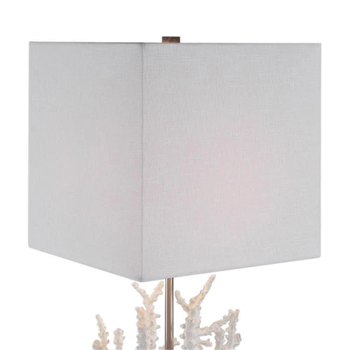 Uttermost Corallo Crystal Resin Iron and Fabric Table Lamp in White Coral - Picture 4 of 8