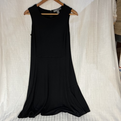Donna Ricco New York Simple black dress Zip up back Fit an flare size Medium eBay