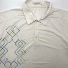 Nike Golf Fit Dry Men's Large White Short Sleeve Geometric Golf Polo Shirt