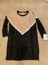 Lularoe Lauren Sweater Dress Size XS Striped B/W Block Soft Comfy New