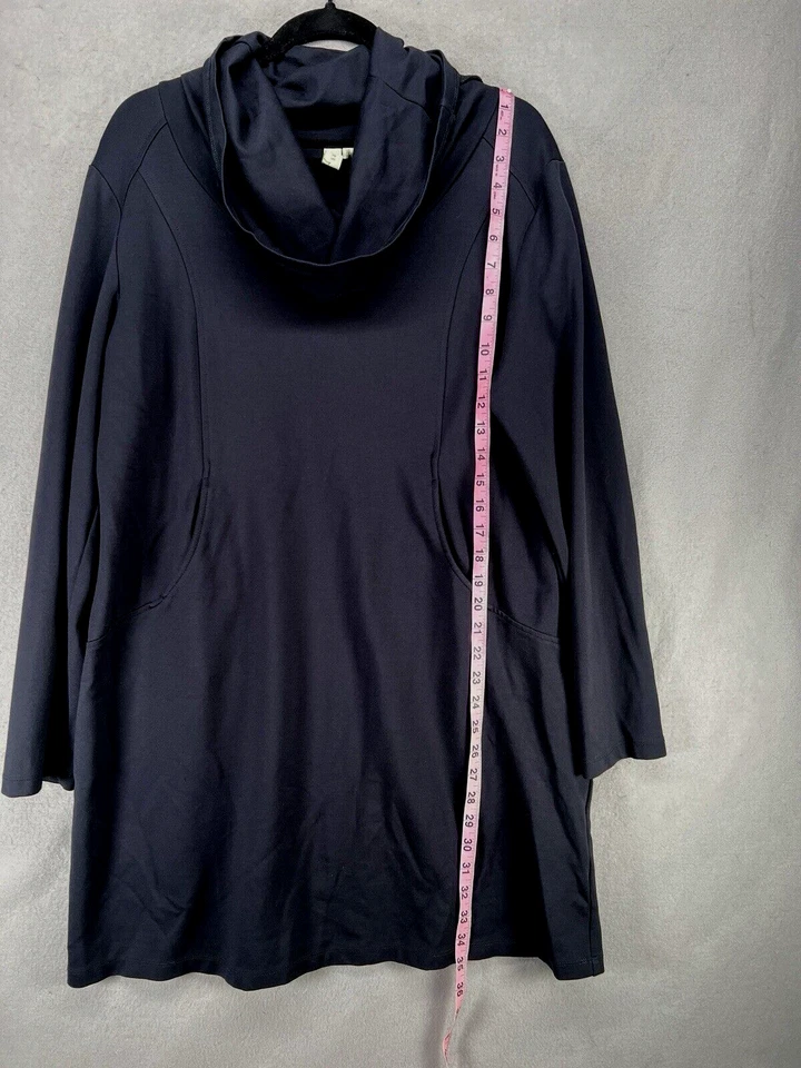 Vestido Sahalie Para Mujer Talla PXL Negro Capucha Cuello Atlético Ponte Tejido Cómodo Elástico Foto 3 de 4