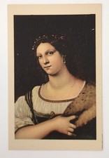 Firenze Italy Art Museum Painting Masterpieces 1930s Card Ritratto di ignota