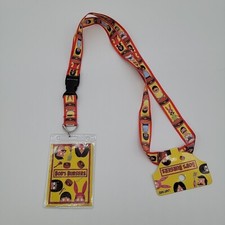 Bob's Burgers Lanyard ID Badge Holder Keychain Characters Bobs Tina Louise Gene