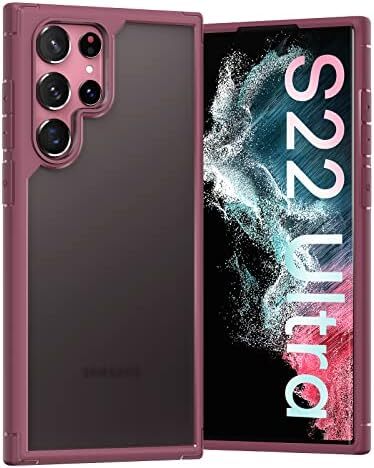 for Samsung Galaxy S22 Ultra Case, Translucent Matte Hard Back [Military Grade S