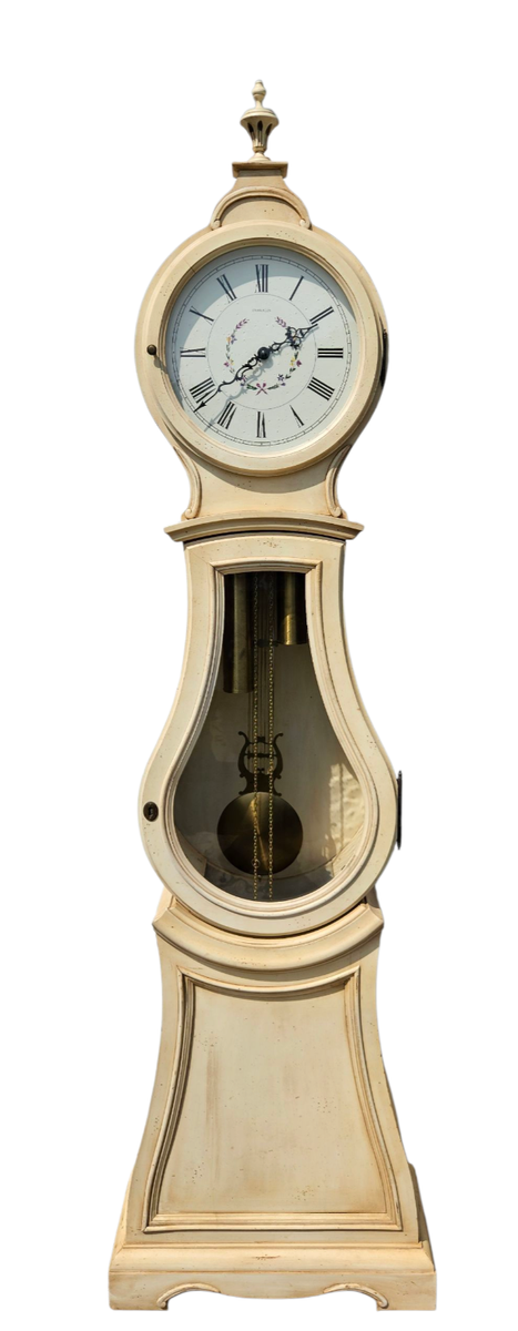 Ethan Allen Swedish Home Grandfather Clock Bombe Mora Longcase