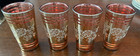 Vintge 4 Piece  Dynasty Crown Gold Juice Glasses / Tumblers White Floral on Gold — photo 1