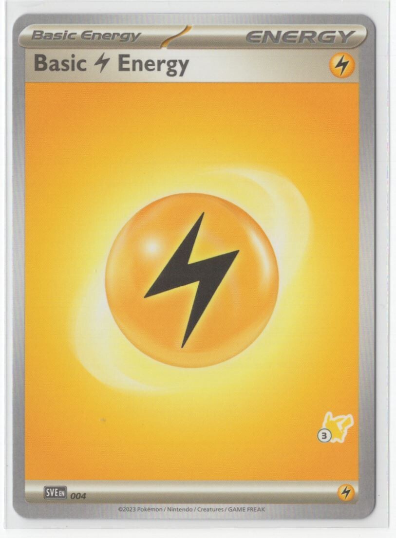 Pokemon Lightning Energy SVE 004 Pikachu Stamp #3